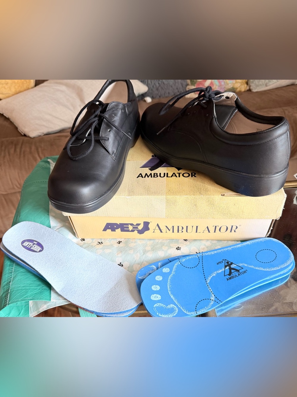 ARV $110.95 NIB Size 10W Men’s Apex Ambulator B2000 Oxford Black Tie Ortho Shoes